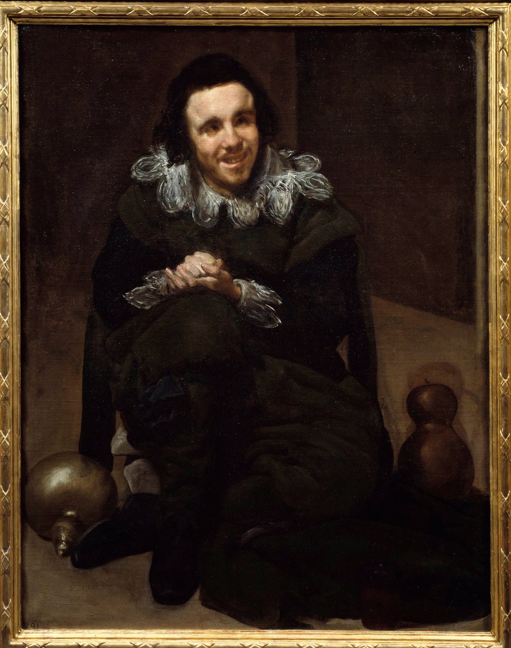 Porträtt av Jester Don Juan Pumpkins. Målning av Diego Rodriguez de Silva och Velasquez (1599-1660) av Diego Velázquez