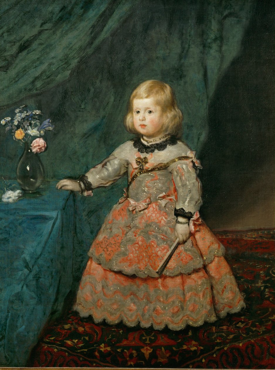 Infanta Margarita Teresa i rosa klänning ... (målning på duk) av Diego Rodriguez de Silva y Velazquez