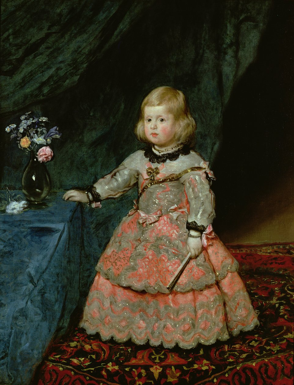 Infanta Margarita Teresa från Spanien i en röd klänning av Diego Velázquez