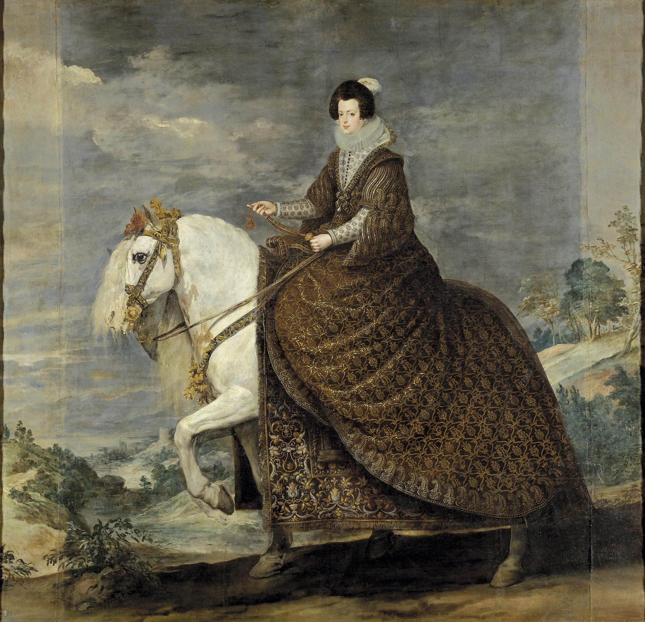 Drottning Elizabeth av Bourbon till häst av Diego Velázquez