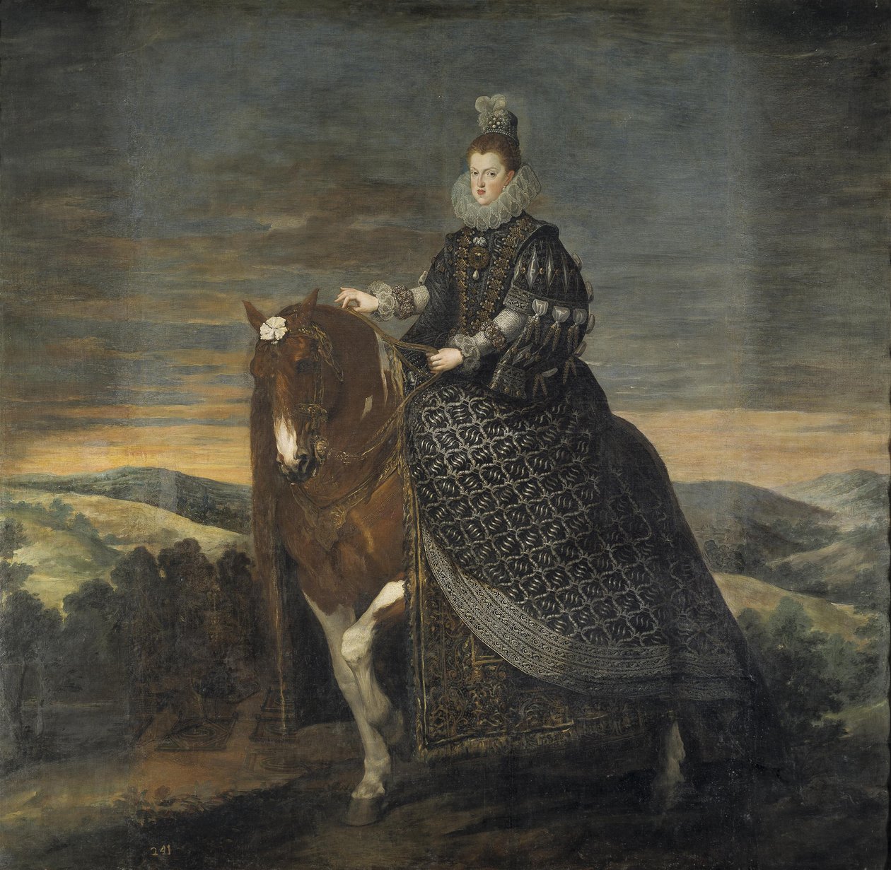 Drottning Margrethe av Österrike till häst av Diego Velázquez