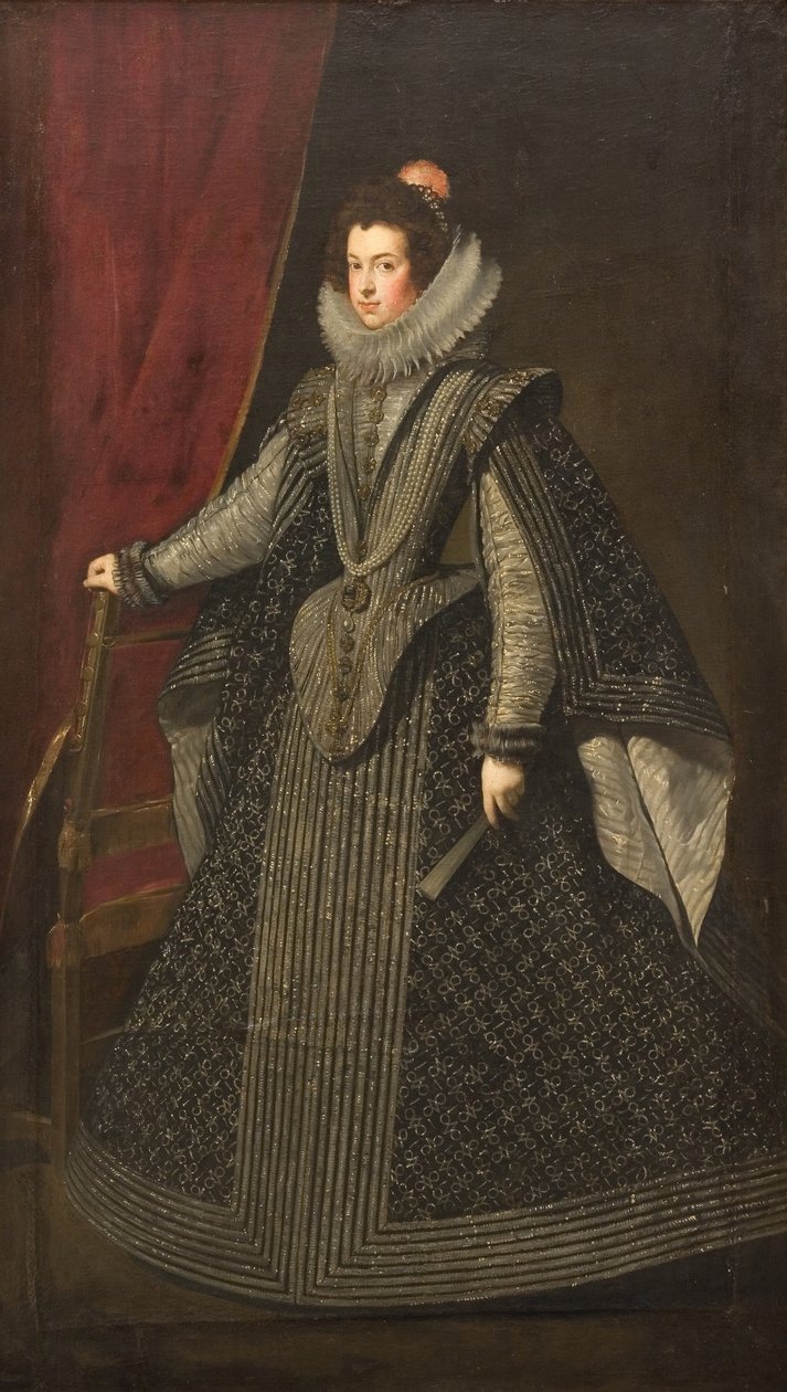 Porträtt av Elisabeth av Frankrike 1602-1644, drottning gemål av Spanien, 1630-talet. av Diego Velázquez