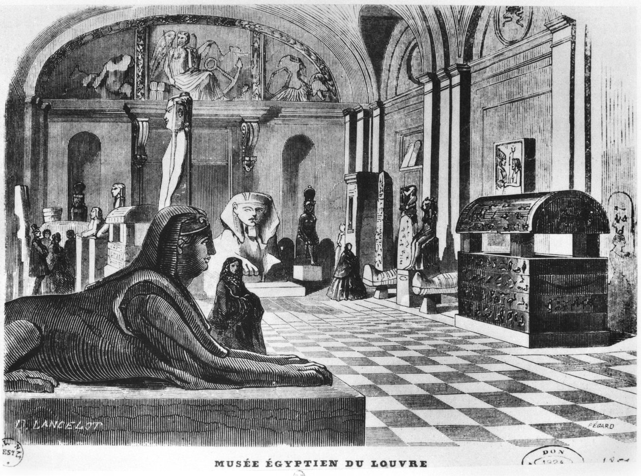 De egyptiska rummen i Louvren, graverad av Pegard (1800-talet) 1851 av Dieudonne Auguste Lancelot
