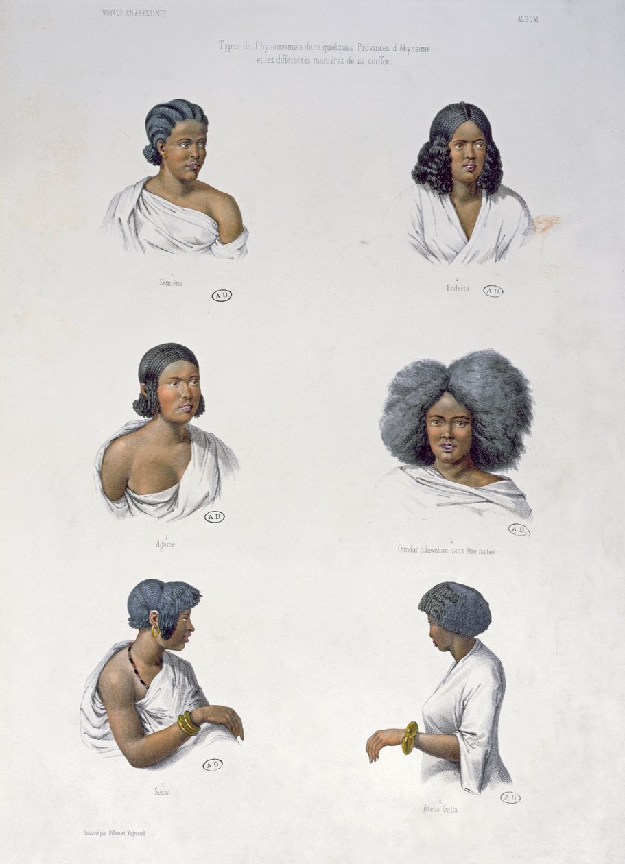 Abessiniens infödda, graverad av Aumont, ca 1840 av Dillon and Vignaud