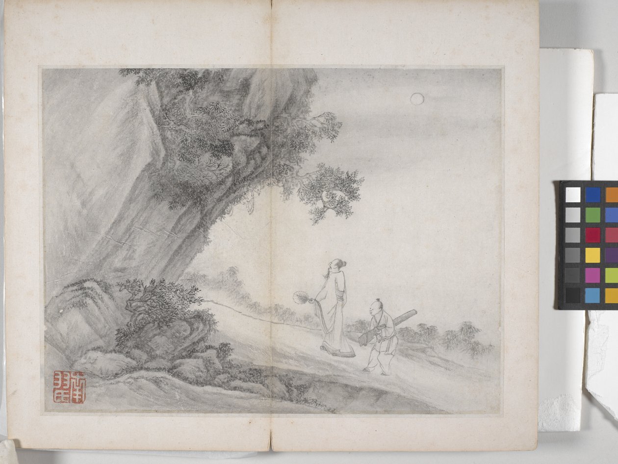 Album Of Landscape Paintings (bläck på papper) av Ding Yunpeng