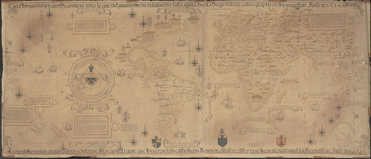 Världskartans propaganda, 1529 av Diogo Ribeiro