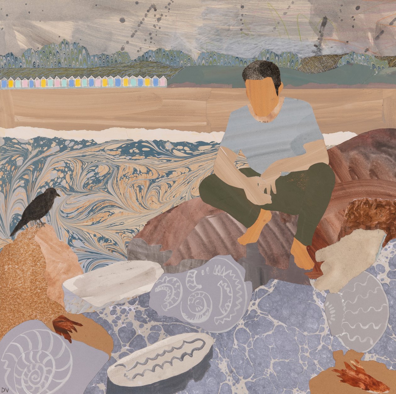 Strandhyddor  fossiler (collage) av Dione Verulam