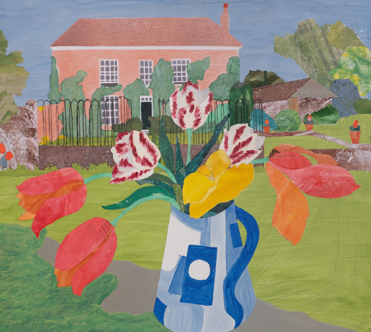 Hem, Maynes Farmhouse (collage) av Dione Verulam