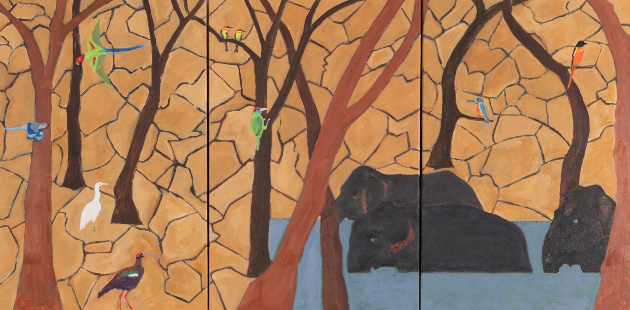 Jungle, India, 2020 (olja på duk) av Dione Verulam