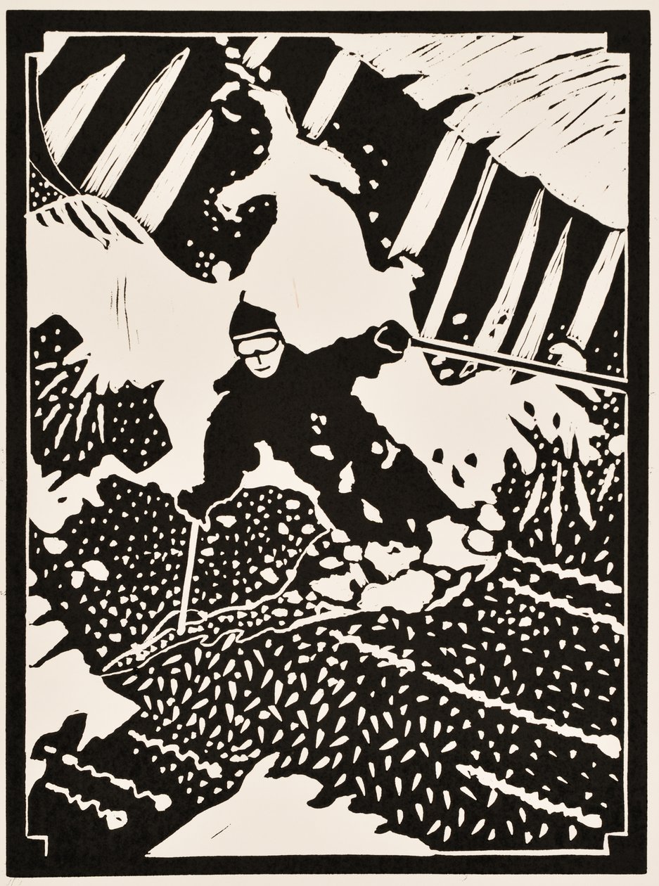 Årets månader: Februari, 2012 (linoleumsnitt) av Dione Verulam