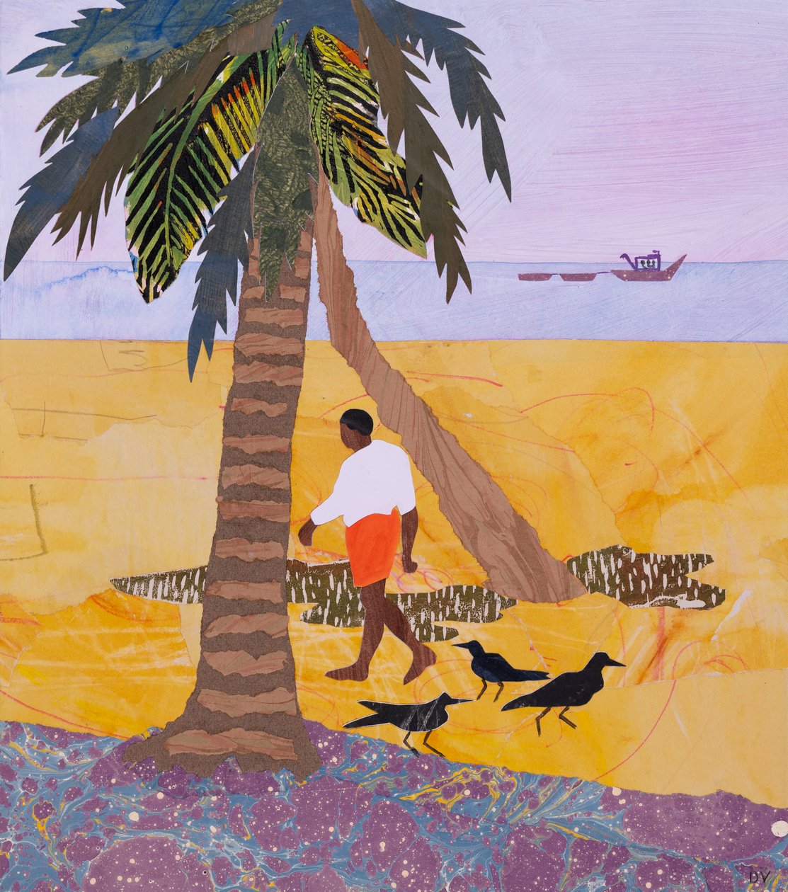 Morgonpromenad, Neeleshwar (collage) av Dione Verulam