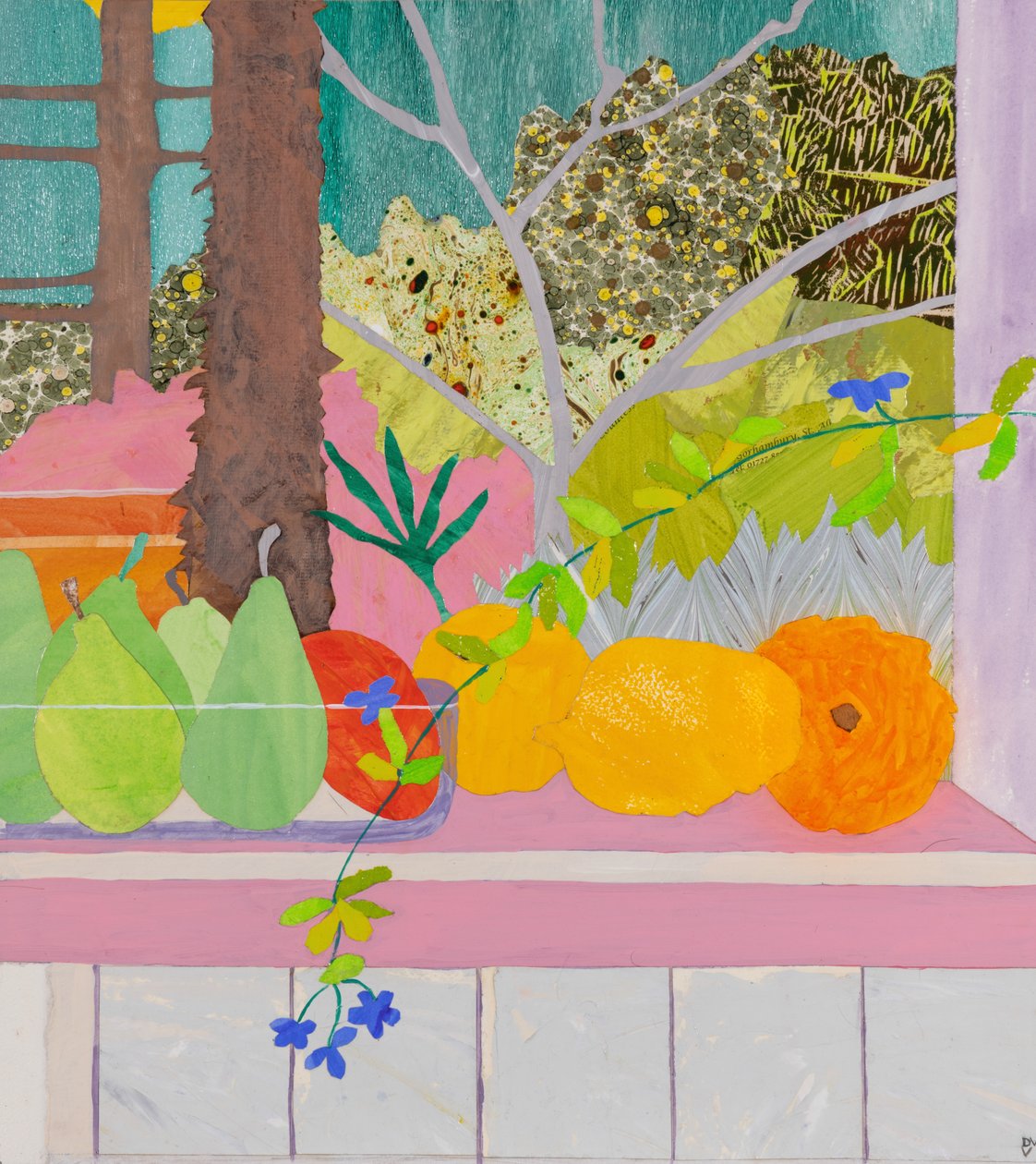 Karantän i paradiset (collage) av Dione Verulam