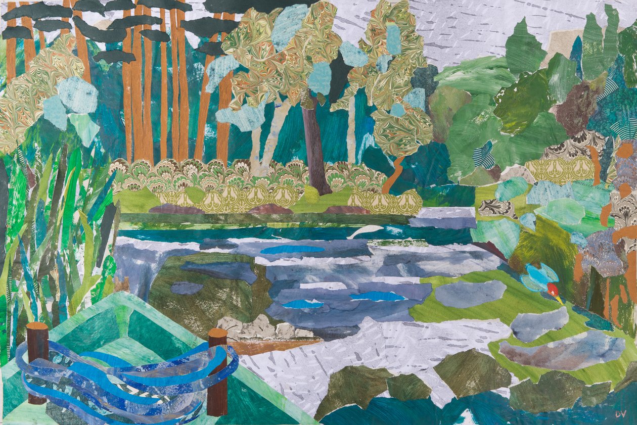 Vilar vid floden, 2017 (collage) av Dione Verulam