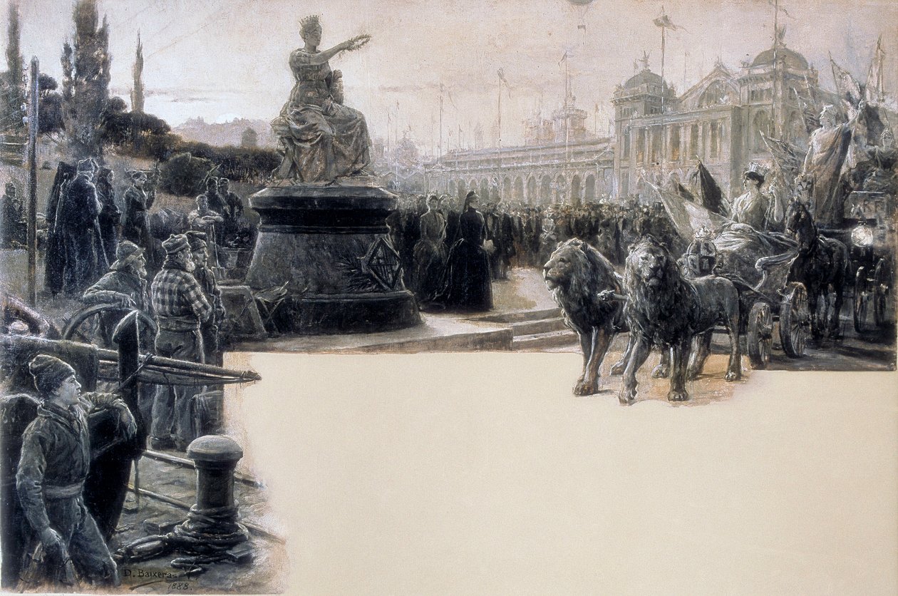 Allegori över den universella utställningen som firades i Barcelona 1888, Illustration av Dionis Baixeras y Verdaguer (1862-1943) av Dionisio Baixeras Verdaguer