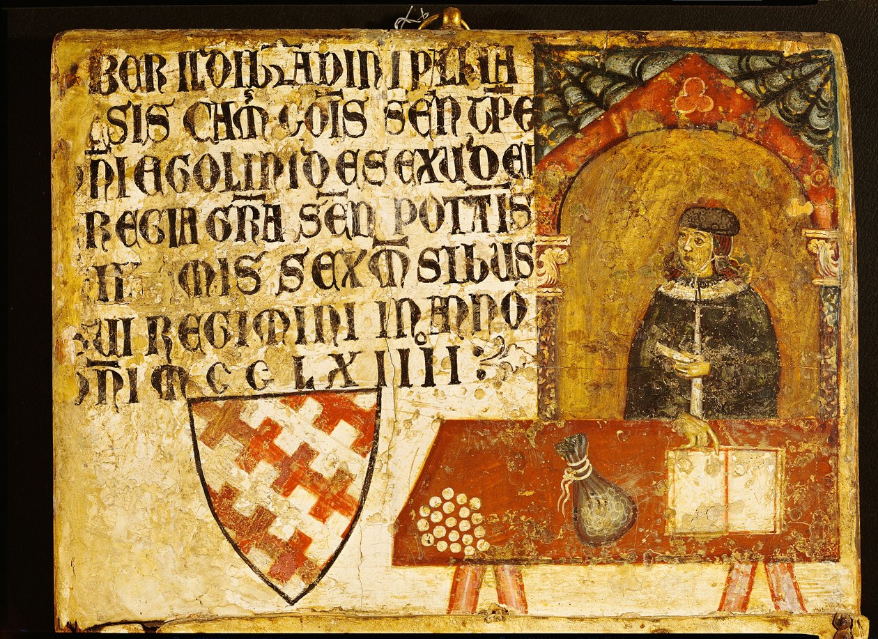 Kardinal Ildebrandino Paglieresi vid sitt skrivbord, 1264 (tempera på panel) av Diotisalvi or Dietisalvi de Speme