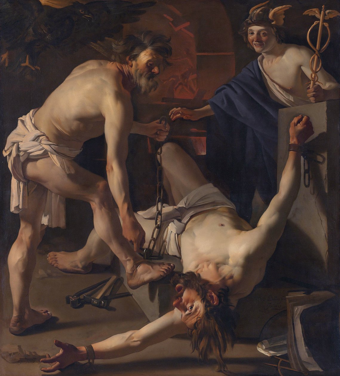 Prometheus chained by Vulcan av Dirck van Baburen