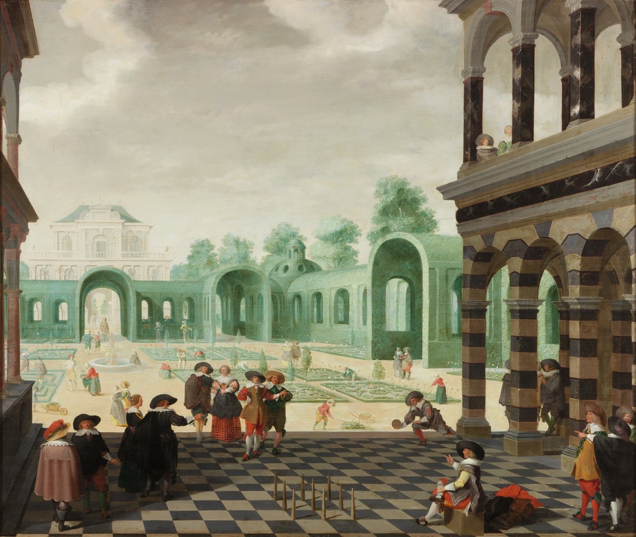 En holländsk trädgårdsscen, 1636 av Dirck van Delen