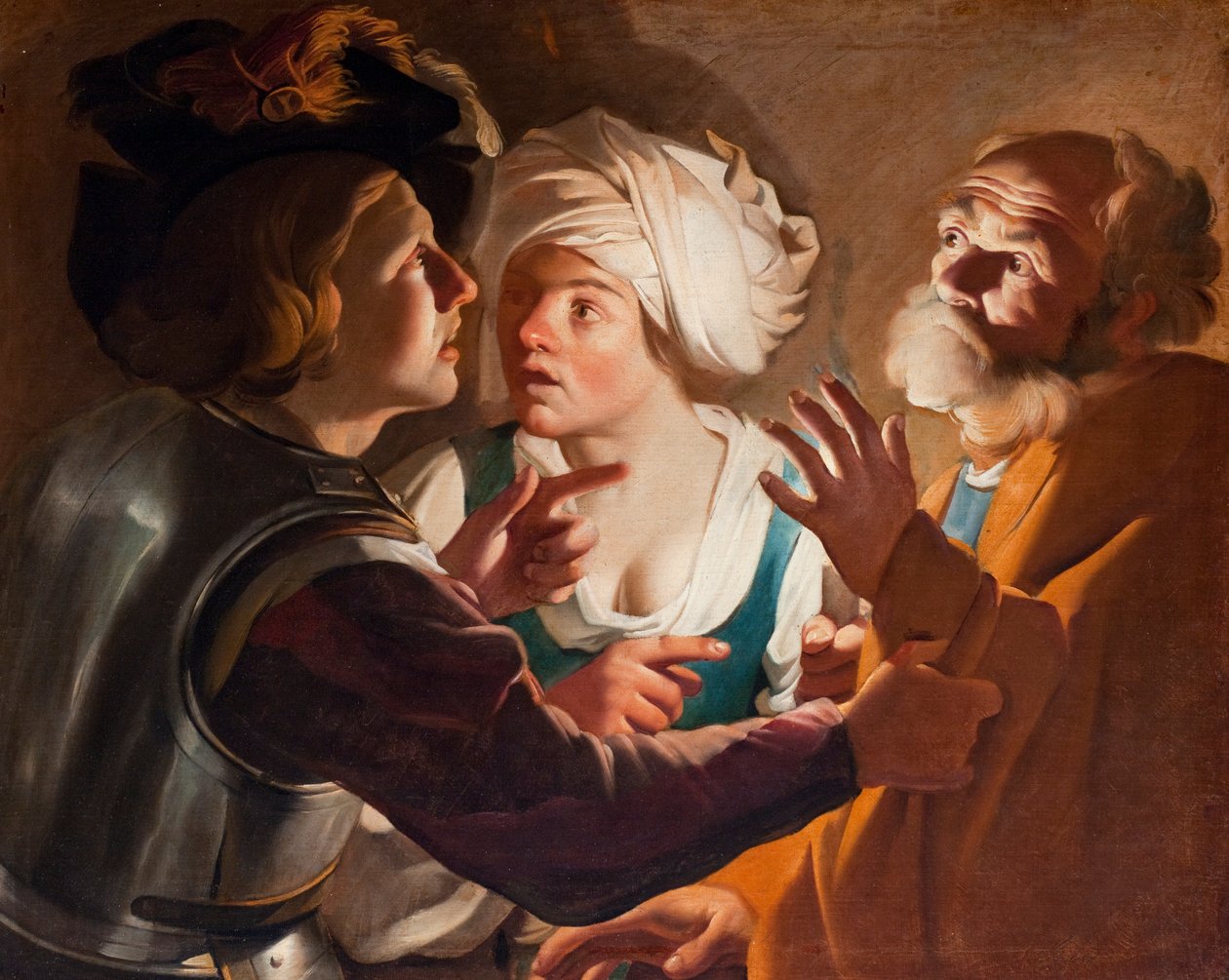 The Denial of Saint Peter (olja på duk) av Dirck Baburen van