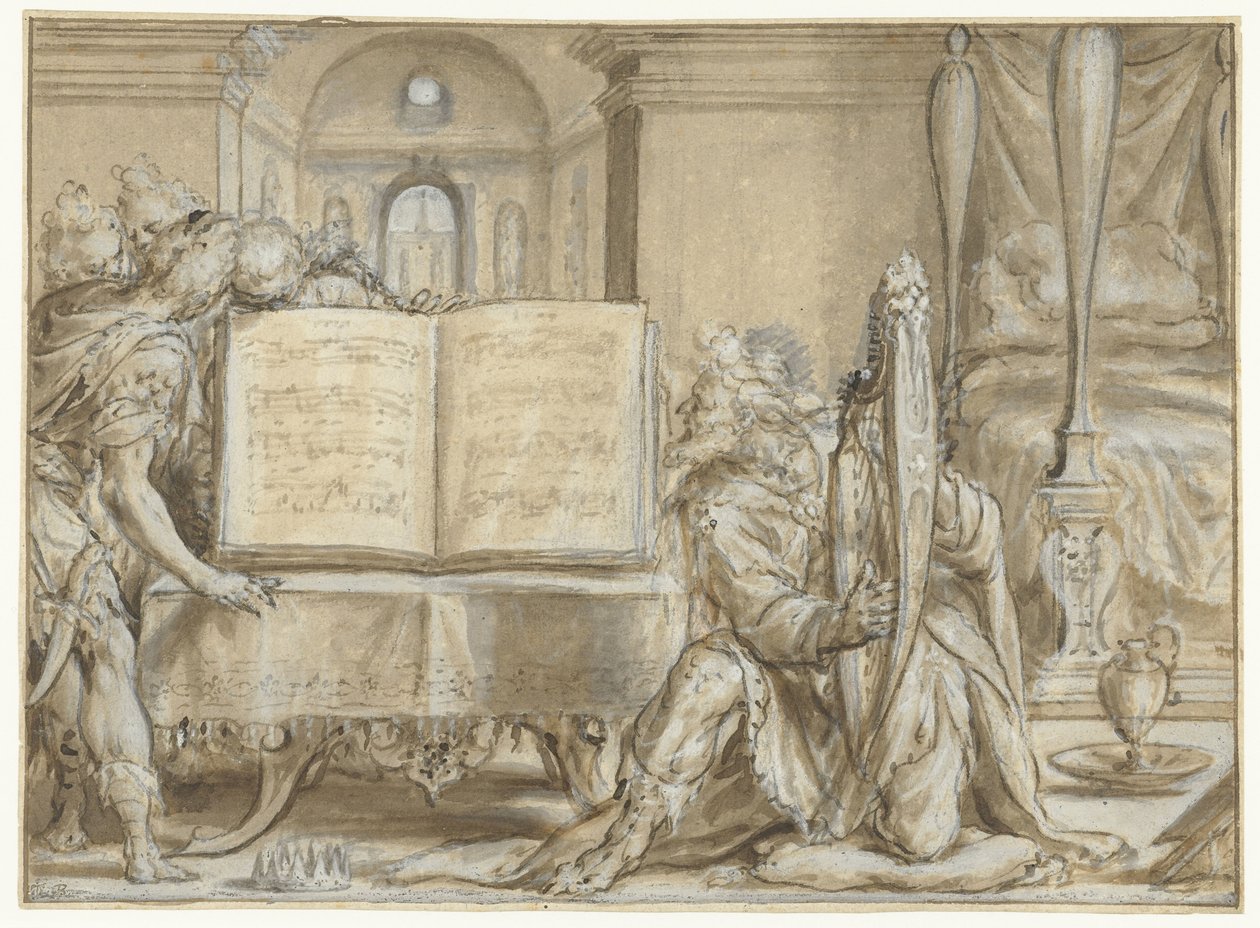 david som psalmist av Dirck Barendsz.