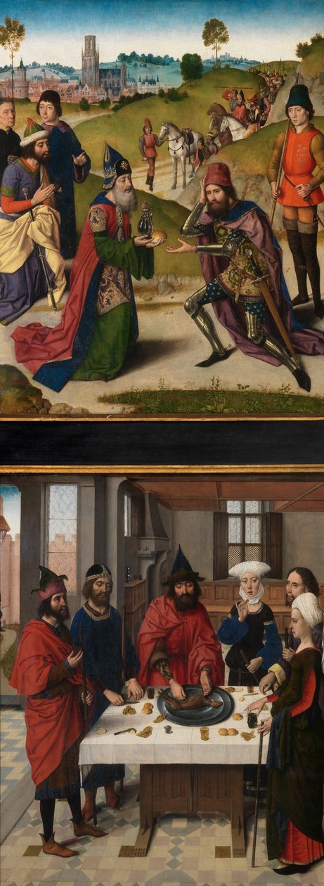 Detalj av det heliga sakramentets altartavla, ca 1464-68 (olja på panel) av Dirck Bouts
