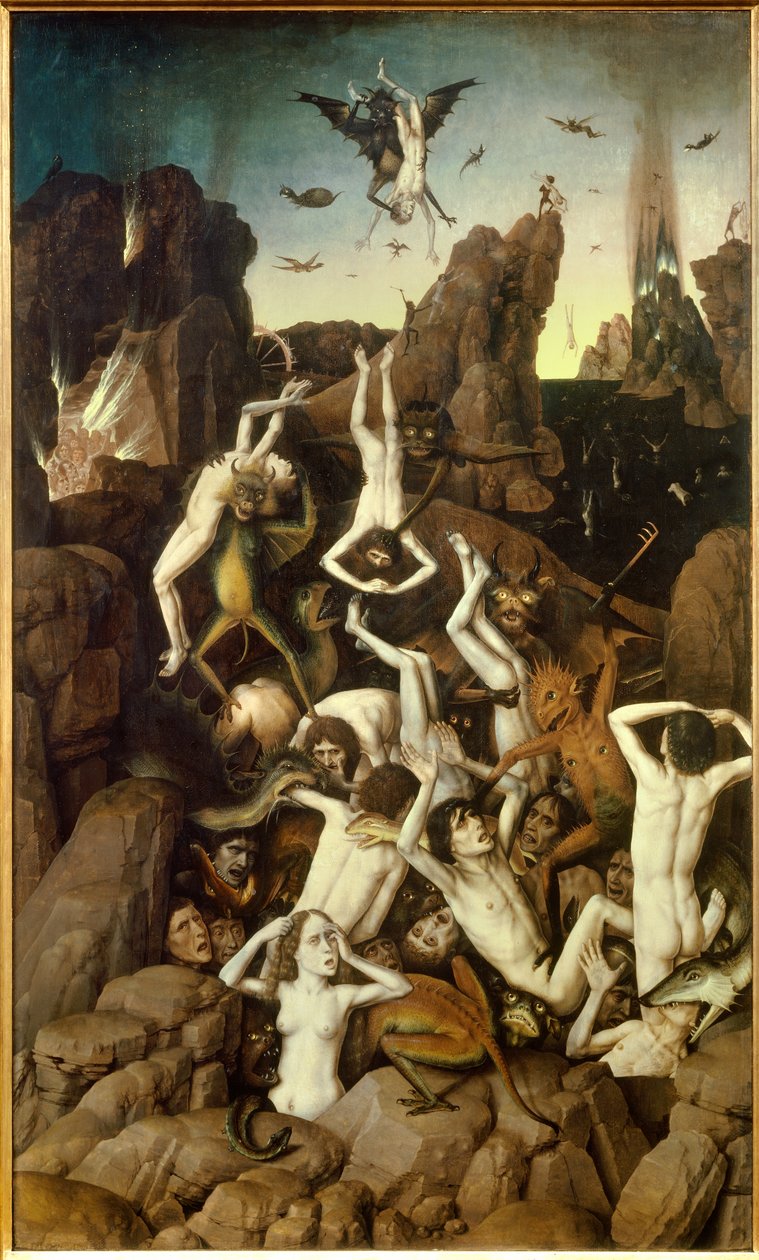 Helvete. Reprimers fall. Målning av Dirck (Dieric, Dirk) Bends the Old (den äldre) (1410-1475) Ec. Hol. av Dirck Bouts