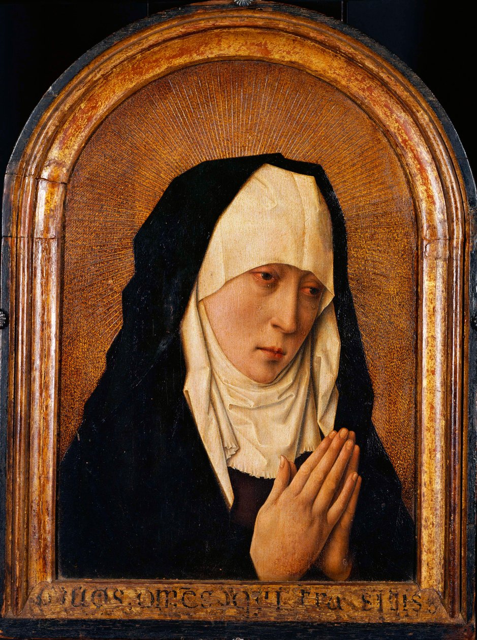""Mater Dolorosa"" Peinture de Dirk Bouts (1410/20-1475) - Olja på trä Dim 45x31 cm National Museum of Western Art, Tokyo av Dirck Bouts
