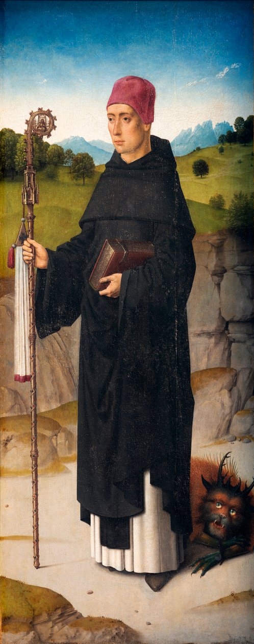 Församlingskyrka (Parochiekerk Sint-Pieter). Målning. Dirk Bouts. S:t Erasmuss martyrskap. Ca 1460-1464. Detalj. Höger panel. av Dirck Bouts