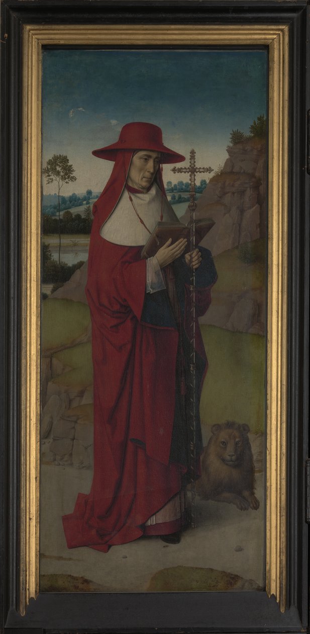 S:t Hieronymus, höger panel från Triptyken av St. Erasmus, ca 1460 (olja på panel) av Dirck Bouts