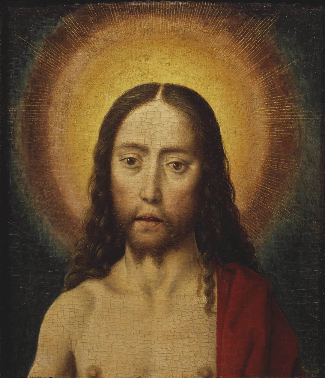 Tete du Christ - Kristi huvud, av Bouts, Dirk (1410/20-1475). Olja på trä. Mått: 22,5x19 cm. Nationalmuseum Stockholm av Dirck Bouts