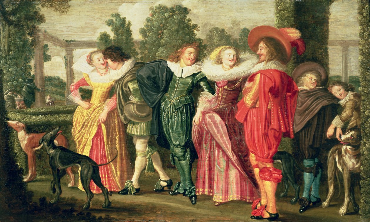 En promenad i trädgården, ca 1623 av Dirck Hals