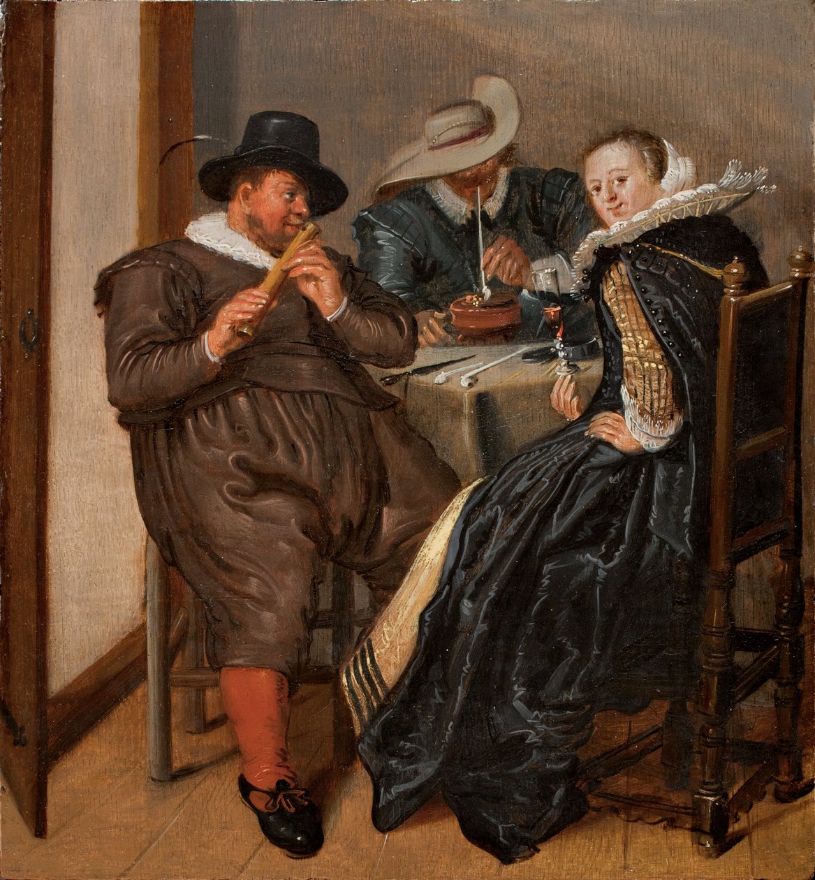 Merry Company with Flutist  av Dirck Hals