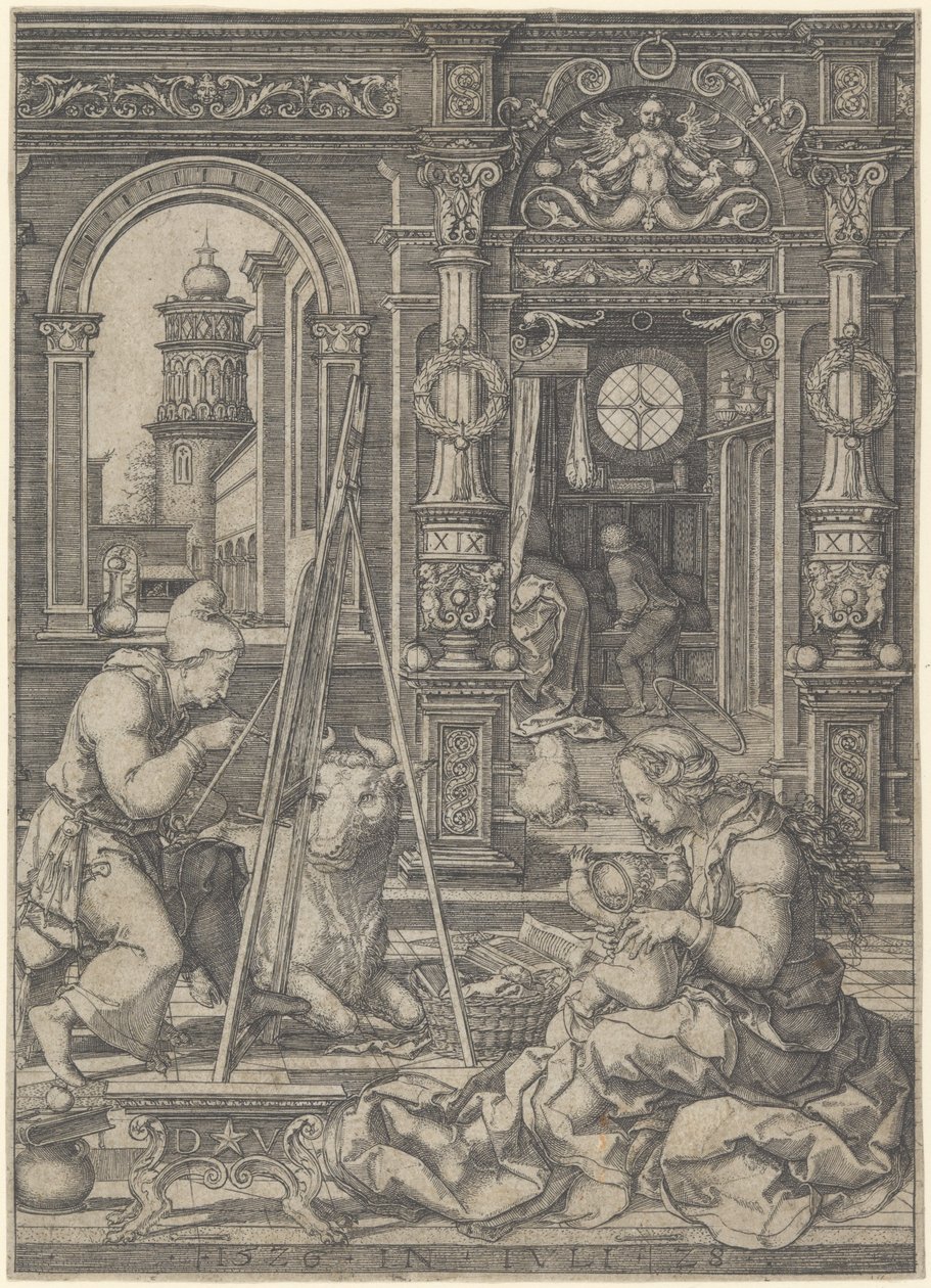 Saint Luke målar jungfrun, 1526. av Dirck Vellert