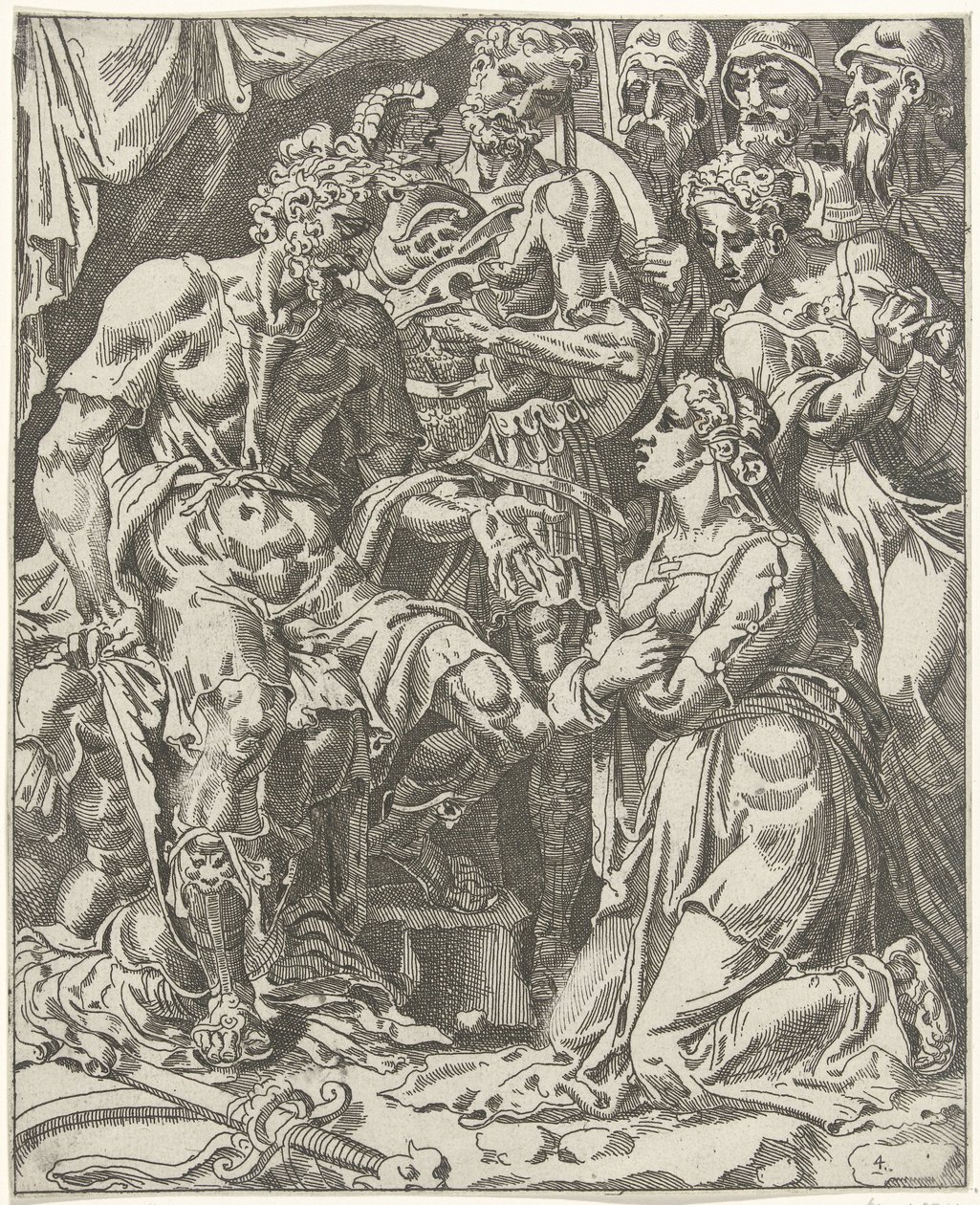 Judith voor Holofernes Judith i Holofernes (serietitel) av Dirck Volckertsz. Coornhert (attributed to)