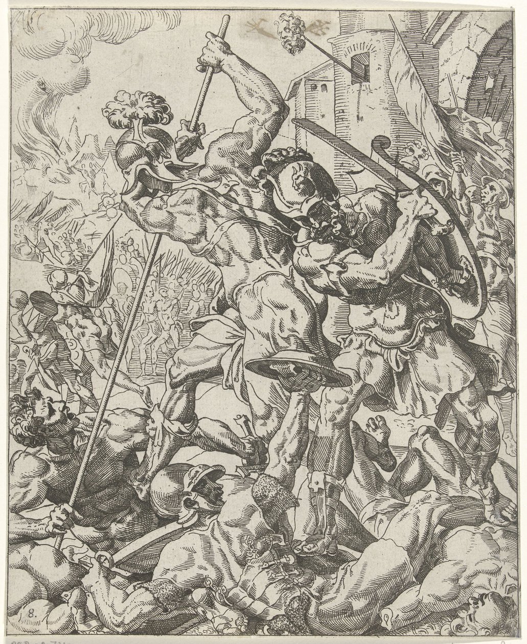 Den assyriska arméns flykt Judit och Holofernes (serietitel) av Dirck Volckertsz. Coornhert (attributed to)
