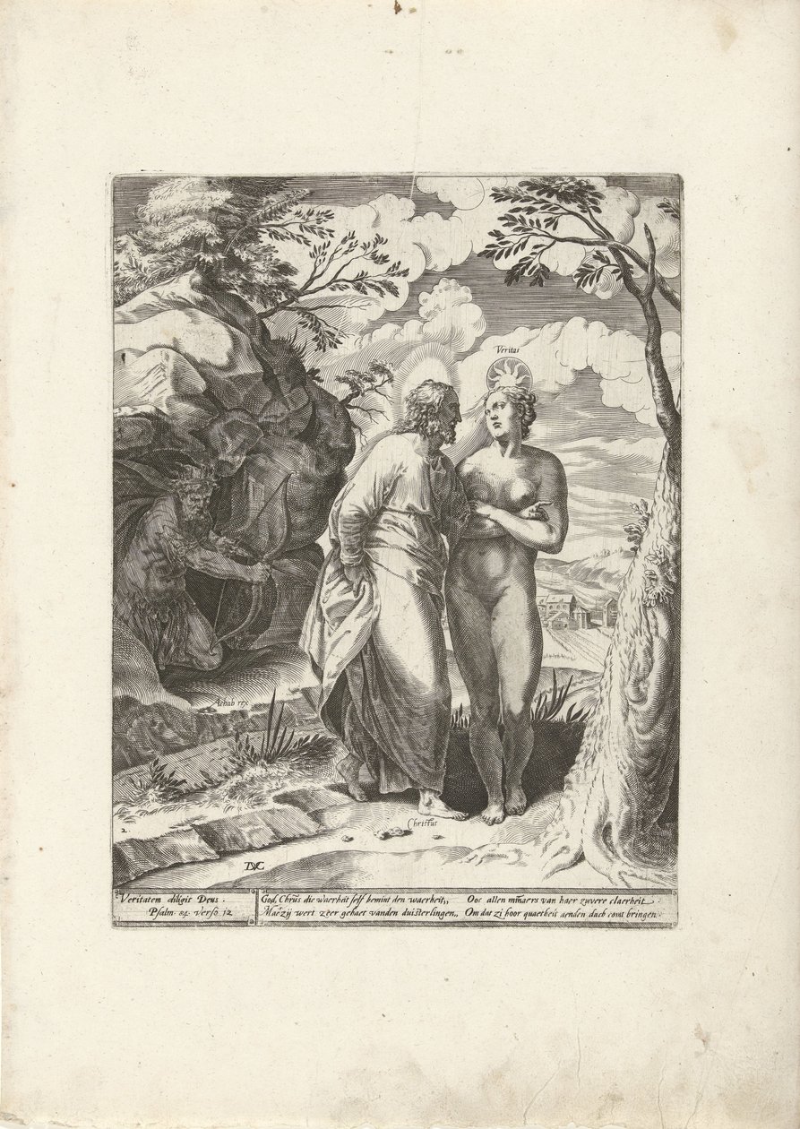 Kristus älskar sanningen, men den hatas av ogärningsmän. Triumph of Truth (serietitel) av Dirck Volckertsz. Coornhert