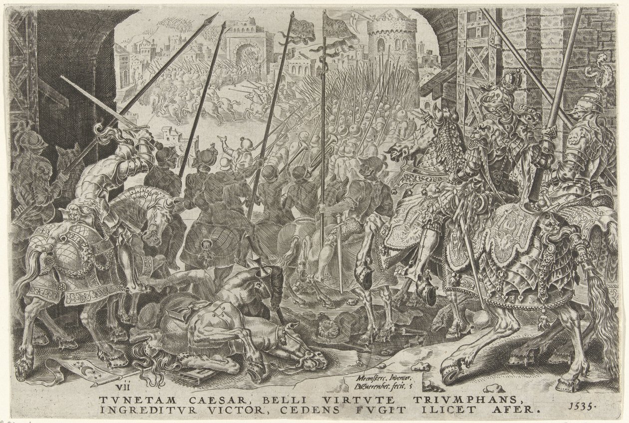 Inname van Tunis, 1535 Overwinningen van Karel V (serietitel) Karl den store V. imp. välja. max. seger, den viktigaste av många (serietitel) av Dirck Volckertsz. Coornhert
