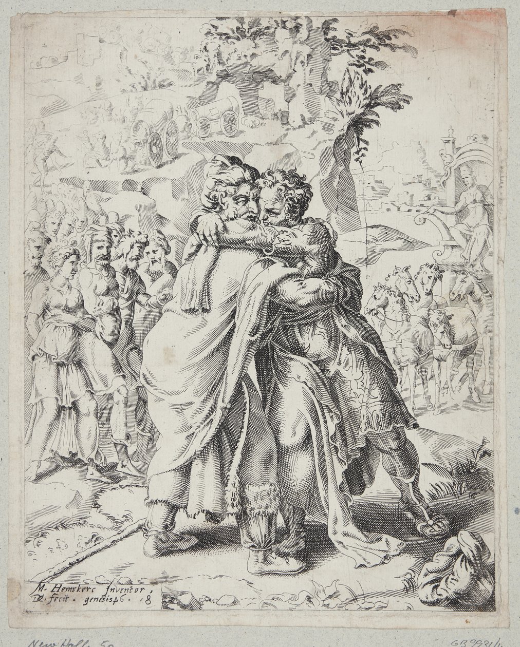 Joseph omfamnar sin far av Dirck Volckertsz. Coornhert