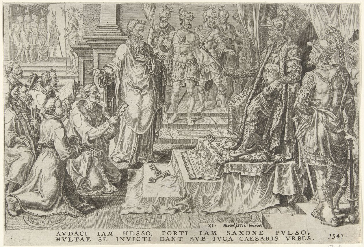 Underkuvande av sex tyska städer, 1547 Victories of Charles V (serietitel) Divi Caroli. v. imp. välja. max. victoriae, ex multis praecipuae (serietitel) av Dirck Volckertsz. Coornhert