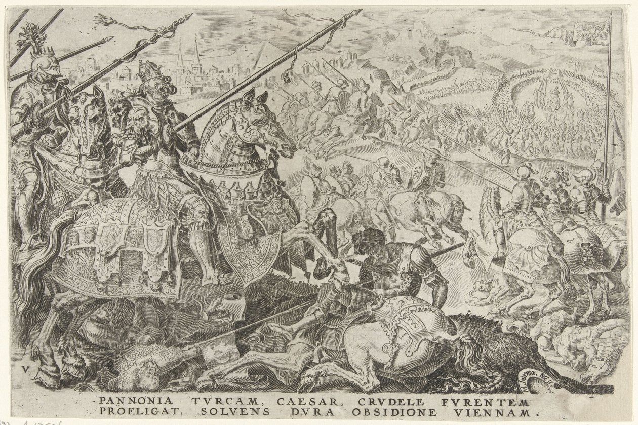 Relief av Wien, 1529 Victories of Charles V (serietitel) Divi Caroli. V. imp. välja. max. victoriae, ex multis praecipuae (serietitel) av Dirck Volckertsz. Coornhert