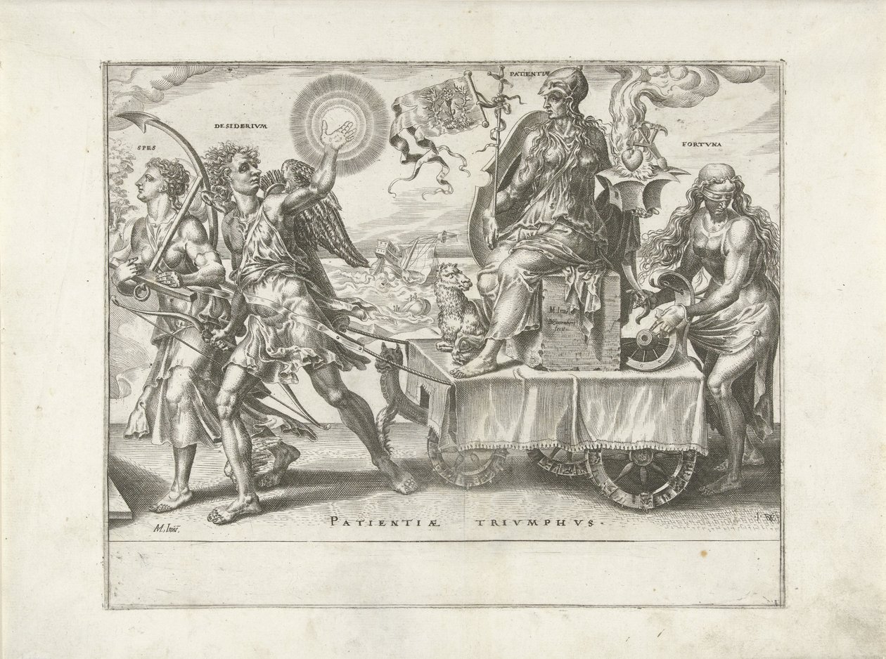 Tålamodets triumf (Patientia) Triumph of Patience (serietitel) Patientiae Trivmphvs (serietitel) av Dirck Volckertsz. Coornhert