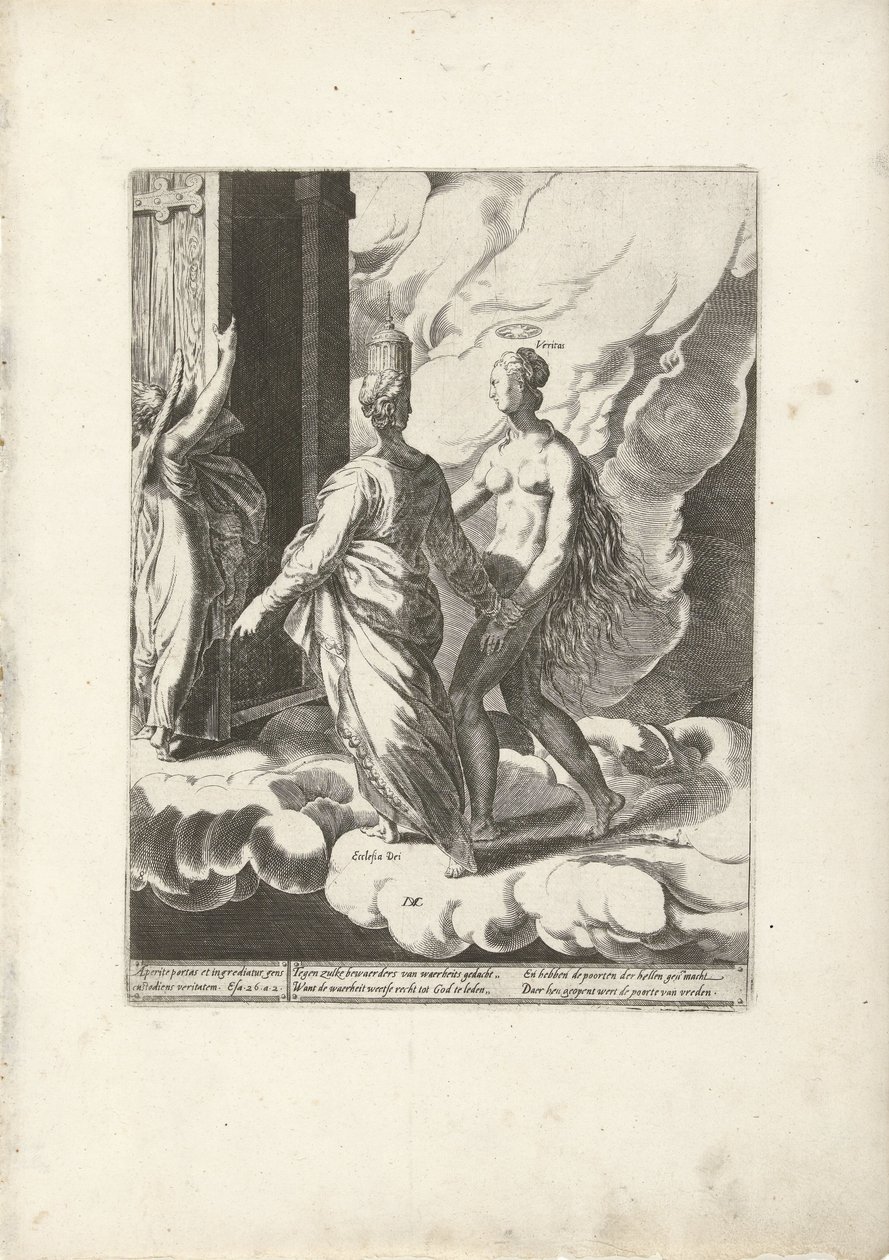 Himlen är öppen för Guds sanna församling Triumph of Truth (serietitel) av Dirck Volckertsz. Coornhert