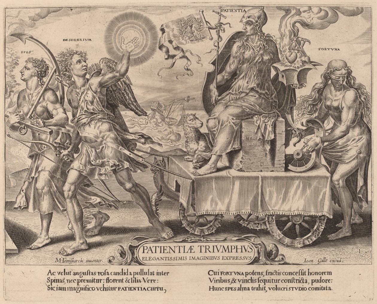 Tålamodets triumf av Dirck Volckertz Coornhert after Maerten van Heemskerck