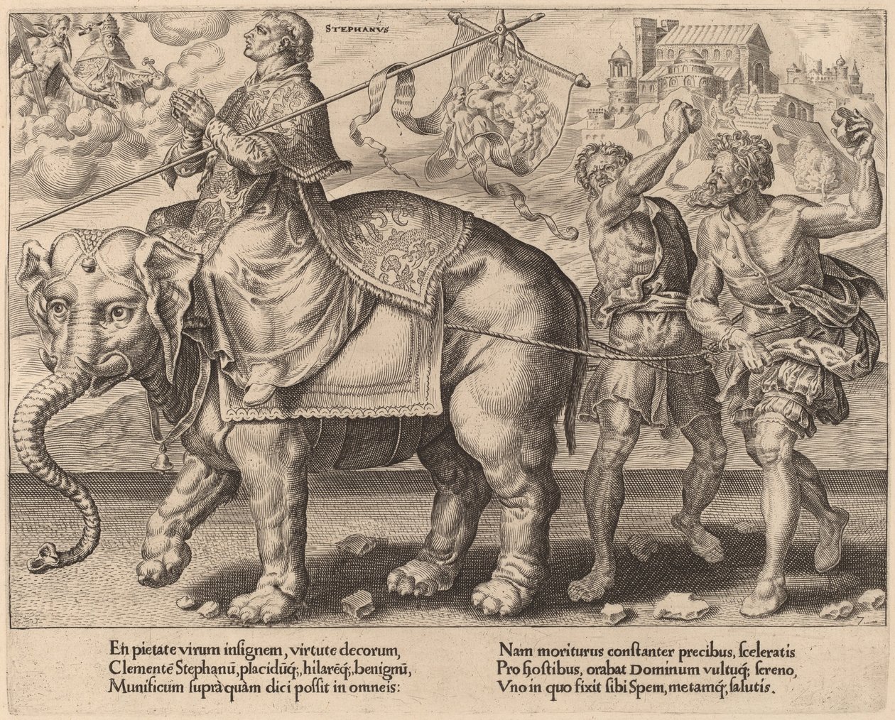 Sankt Stefans triumf av Dirck Volckertz Coornhert after Maerten van Heemskerck
