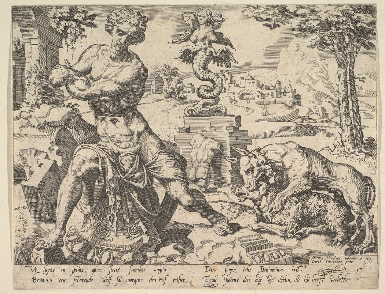 Benjamin, från serien De tolv patriarkerna, 1550. av Dirck Volkertsen Coornhert