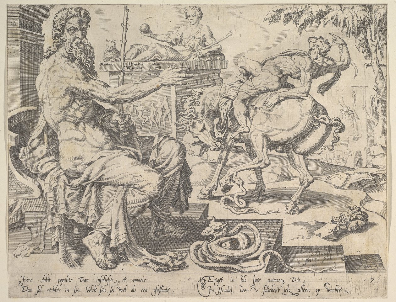 Dan, från serien De tolv patriarkerna, 1550. av Dirck Volkertsen Coornhert