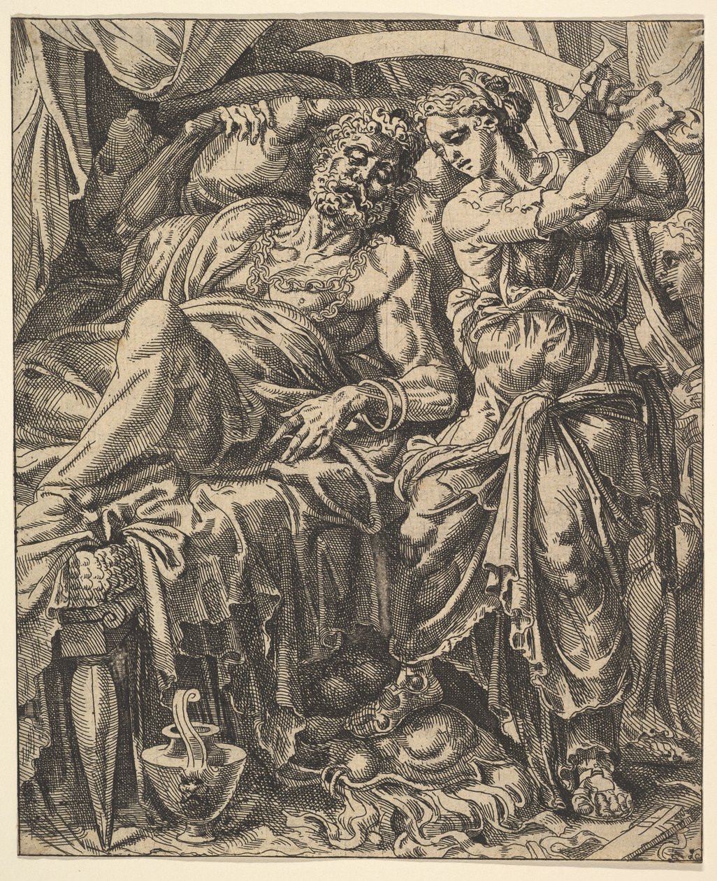 Judith Slaying Holofernes, från The Story of Judith and Holofernes. av Dirck Volkertsen Coornhert