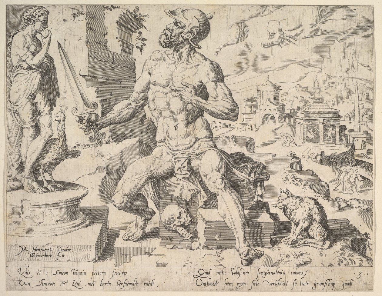 Simeon, från serien De tolv patriarkerna, 1550. av Dirck Volkertsen Coornhert