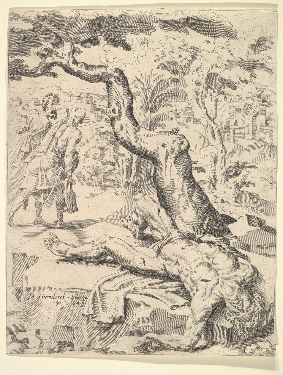 Liknelsen om den barmhärtige samariten, 1549. av Dirck Volkertsen Coornhert