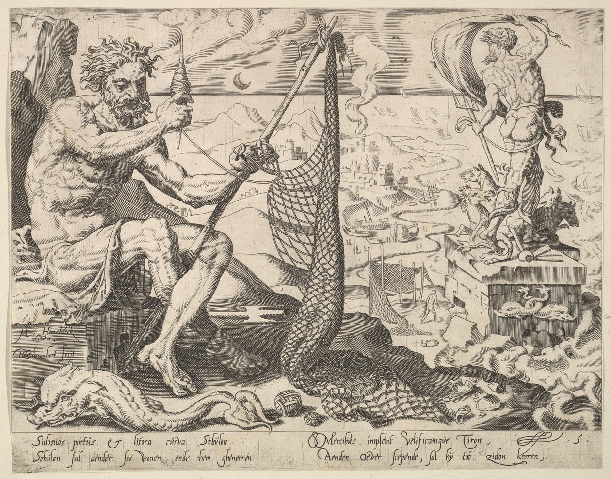 Zebulon, från serien De tolv patriarkerna, 1550. av Dirck Volkertsen Coornhert