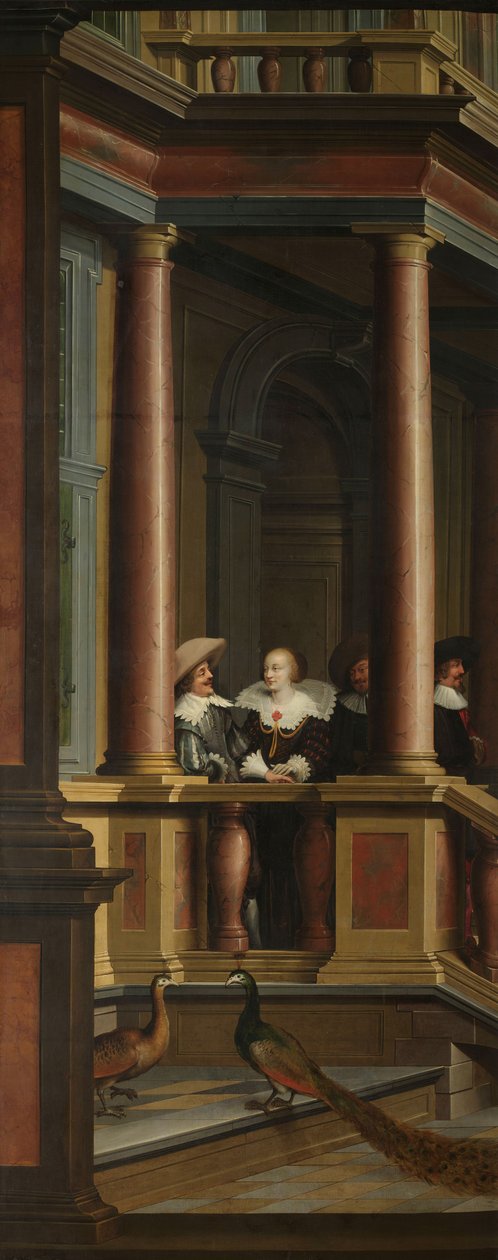 En sjudelad dekorativ sekvens: Utomhustrappan av Dirck van Delen
